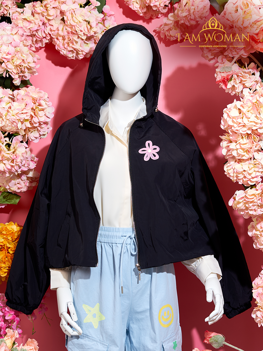 I Am Woman Black Zip-Up Jacket