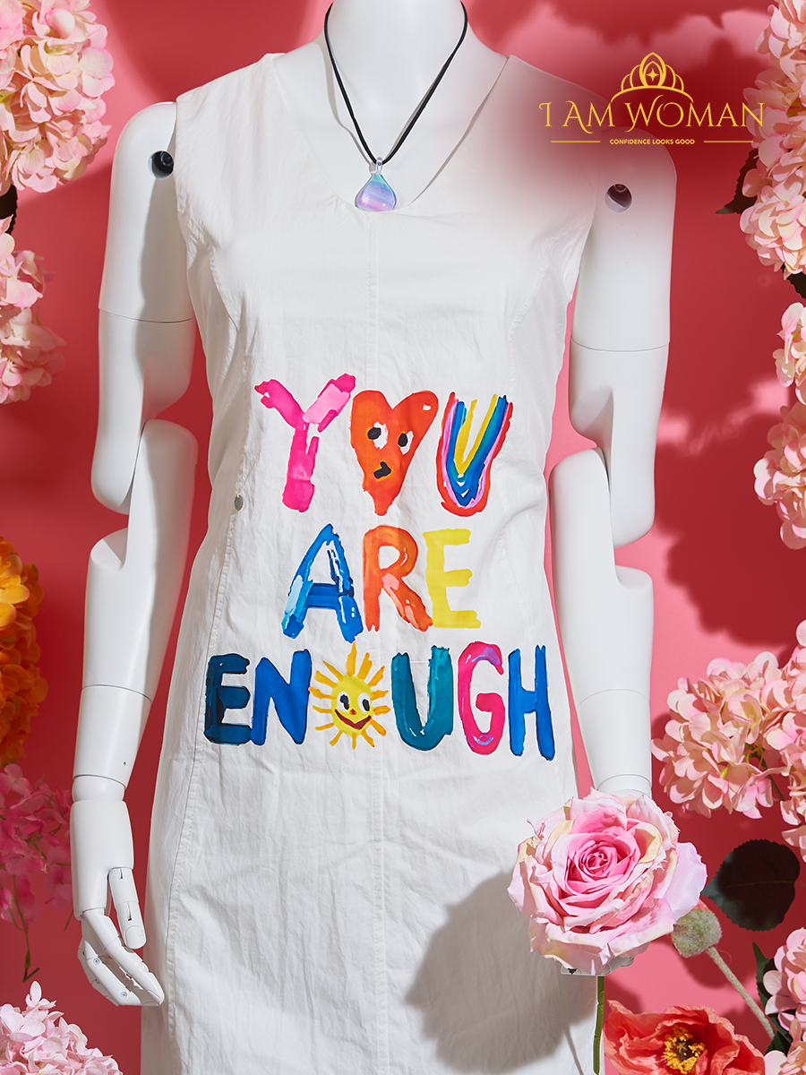 I Am Woman Off White "You Are Enough" Maxi Dress