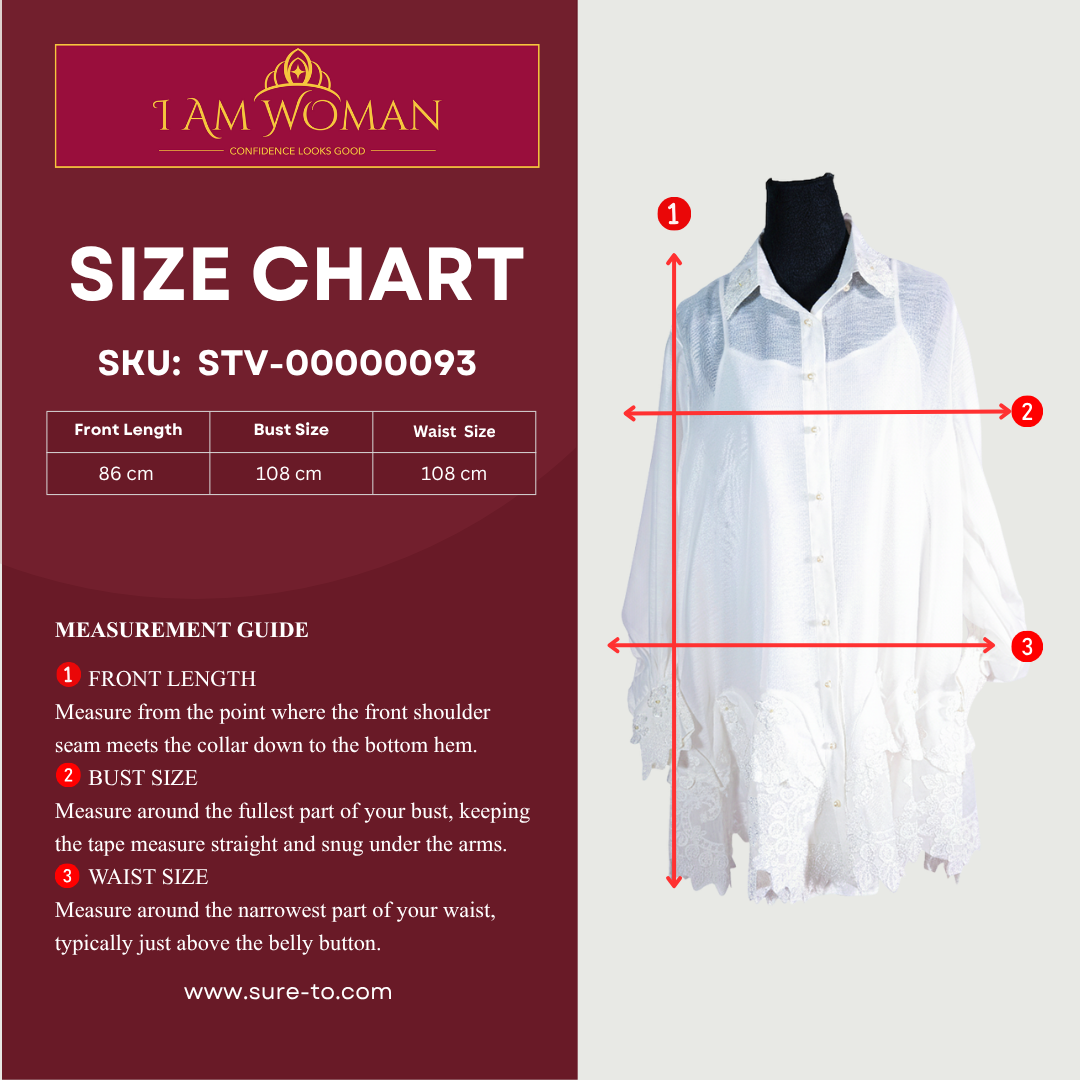 I Am Woman White Embroidered Barong Type Dress