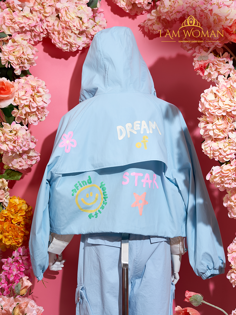 Light Blue Cropped Jacket