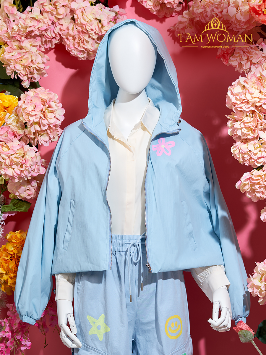 Light Blue Cropped Jacket