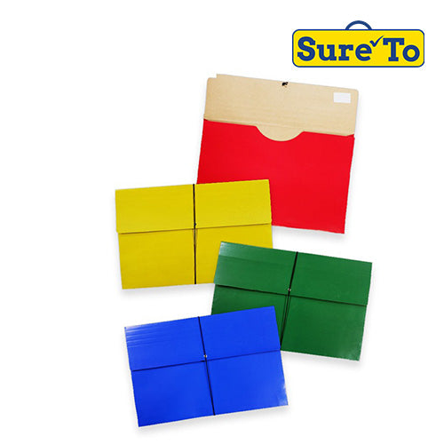 Envelope Colored Expanding With Garter Long Assorted Per Piece