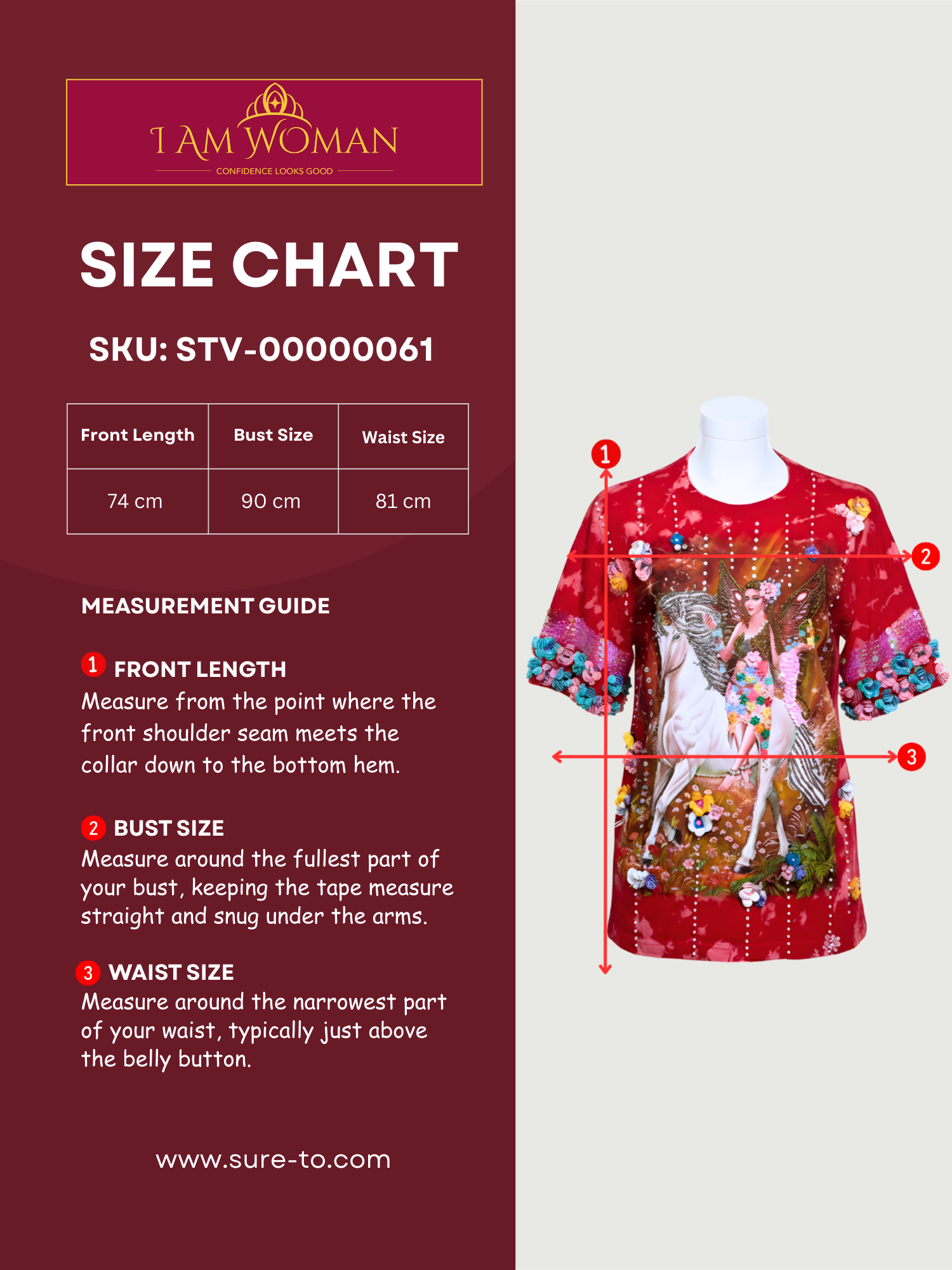 I Am Woman Red Baroque Print T Shirt