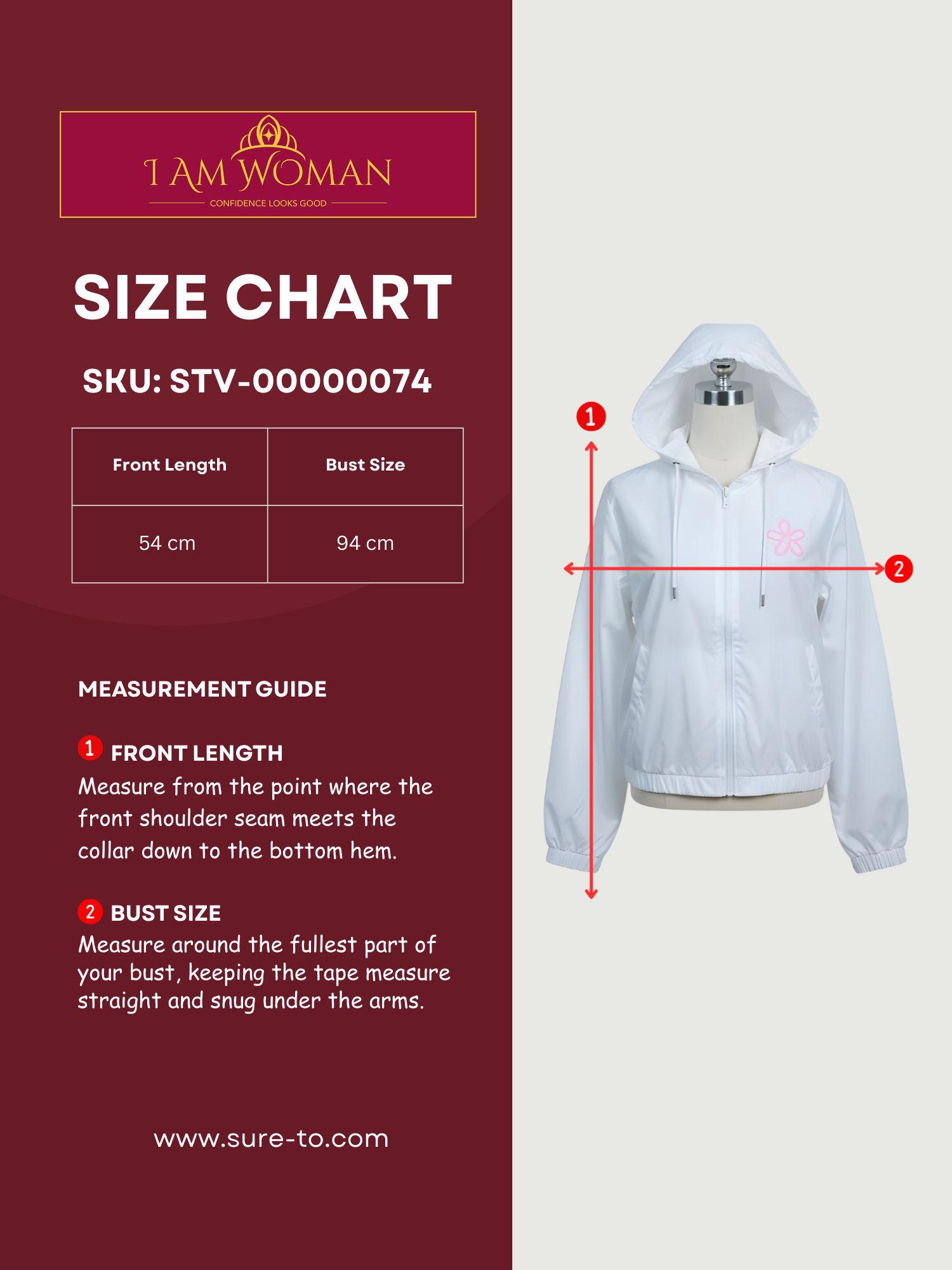 I Am Woman White Cropped Zip-Up Jacket