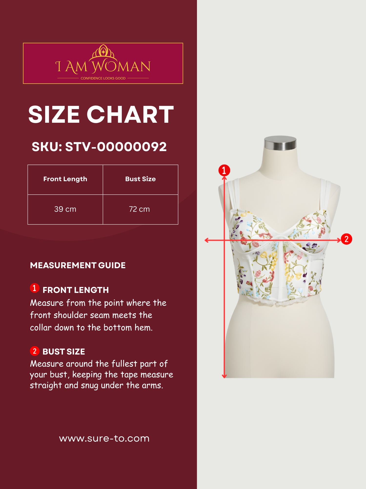 I Am Woman White Floral Corset