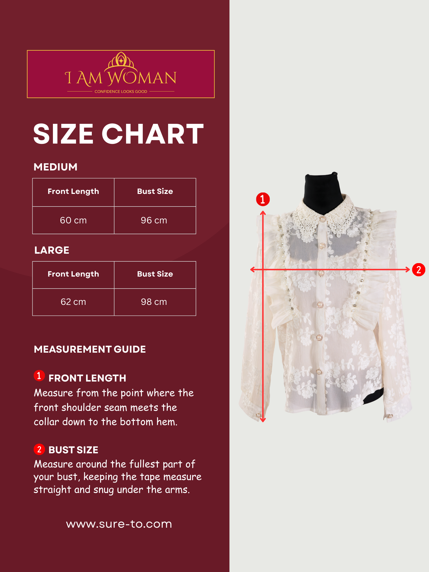 I Am Woman Ivory Lace Ruffled Long Sleeve Blouse