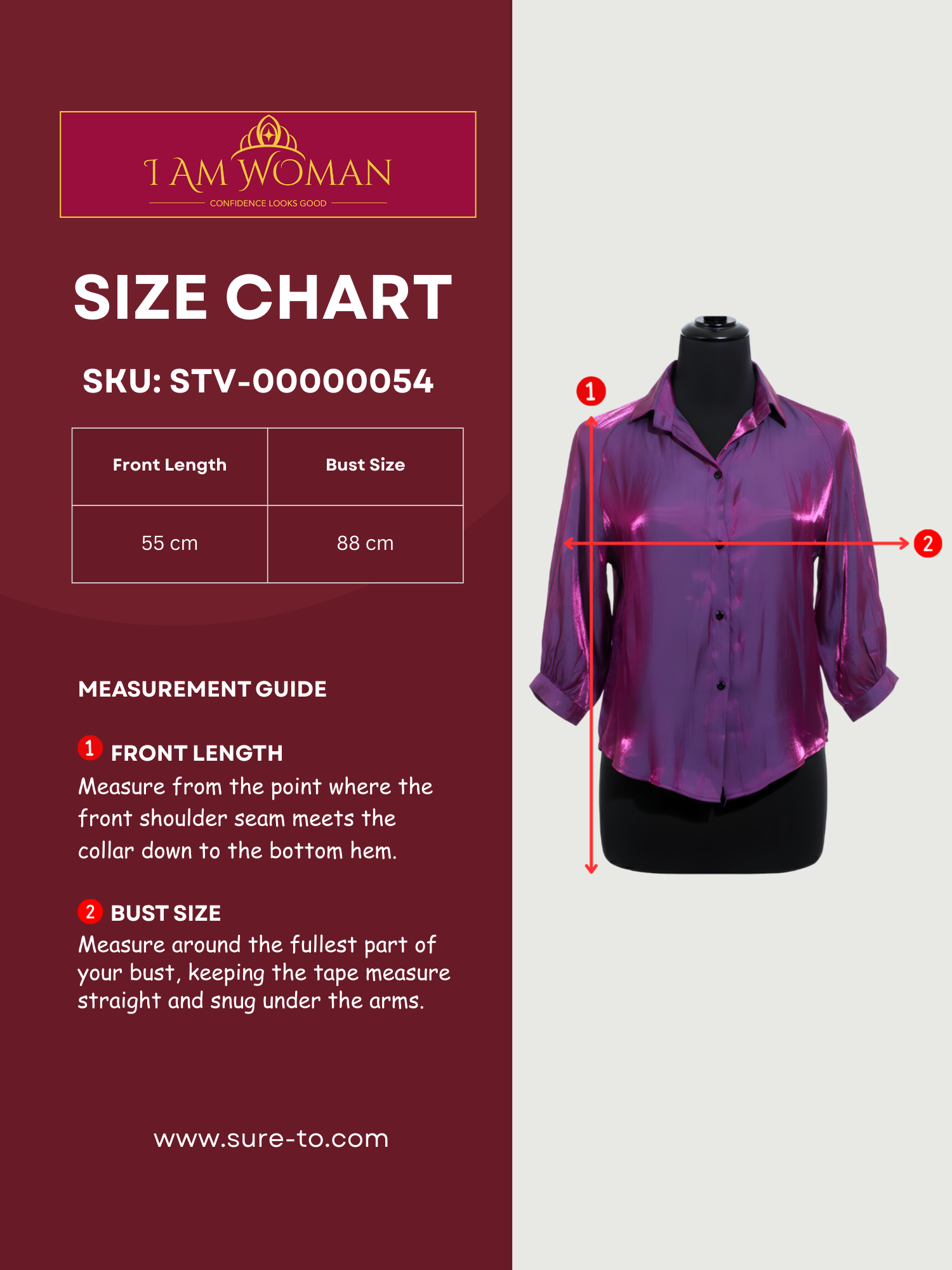 I Am Woman Purple Button-Down Blouse