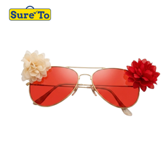 Red Two Flower Sunglasess