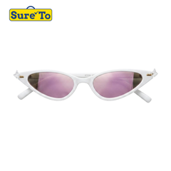 Sleek White Cat-Eye Sunglasses