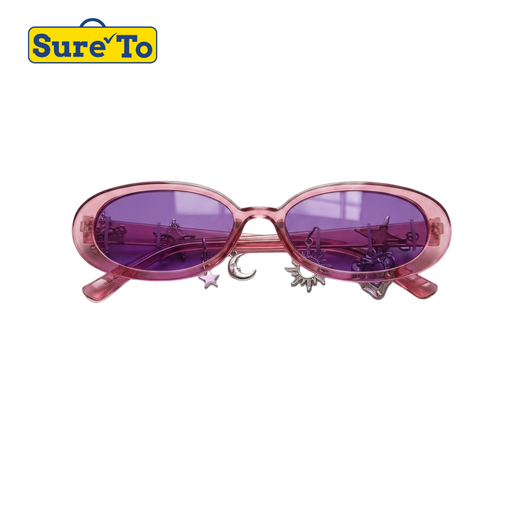 Pink Sunglasses with Side Accessories