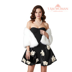 I Am Woman Black Embellished Mini-Dress