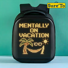 Sureto LED Backpack Nylon Plain Black T3