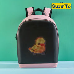 Sureto LED Bag Backpack Medium Nylon Pink and Black with Black Lining Shoudler Strap