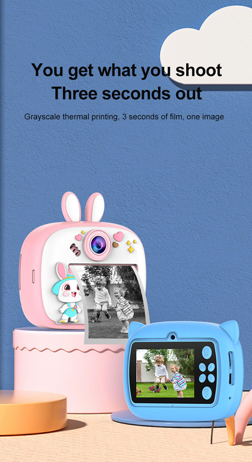 Sureto Digital Mini Instant Camera Sweet Bunny Purple with Thermal Paper
