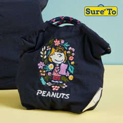 Navy blue Peanuts drawstring bag small