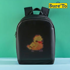 Sureto LED Backpack Medium Nylon Plain Black with Black Lining Shoulder Strap